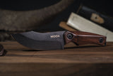 WOOX Bad Boy Hunter Walnut Wood D2 Steel Fixed Blade Knife w/ Sheath K06001