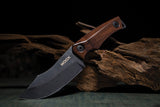 WOOX Bad Boy Hunter Walnut Wood D2 Steel Fixed Blade Knife w/ Sheath K06001