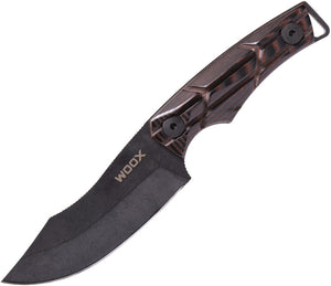 WOOX Bad Boy Hunter Brown Micarta D2 Steel Fixed Blade Knife w/ Sheath K06101