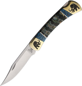 Yellowhorse Custom Buck 110 Lockback Black Folding 420HC Pocket Knife 441