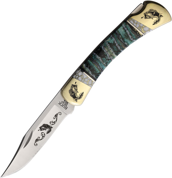 Yellowhorse Custom Buck 110 Lockback Green Folding 420HC Pocket Knife 444
