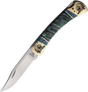 Yellowhorse Custom Buck 110 Lockback Green Folding 420HC Pocket Knife 446