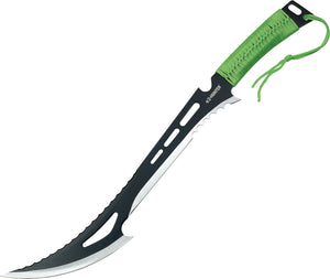 Z Hunter Zombie 23.75" Machete Black and Stainless w/ Neon Green Handle 020