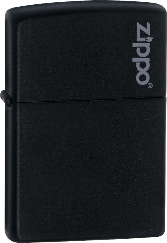 Zippo Lighter Logo Black Matte Windproof USA 11343