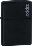 Zippo Lighter Logo Black Matte Windproof USA 11343