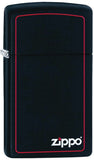 Zippo Slim Black Red Border