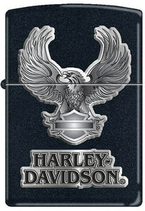 Zippo Lighter Harley Davidson Logo Black Eagle Windproof USA 12845