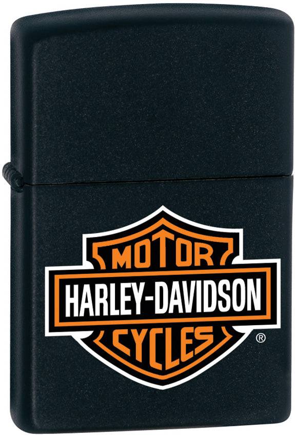 Zippo Lighter Harley Davidson H-D logo Black Matte Windproof USA 14252