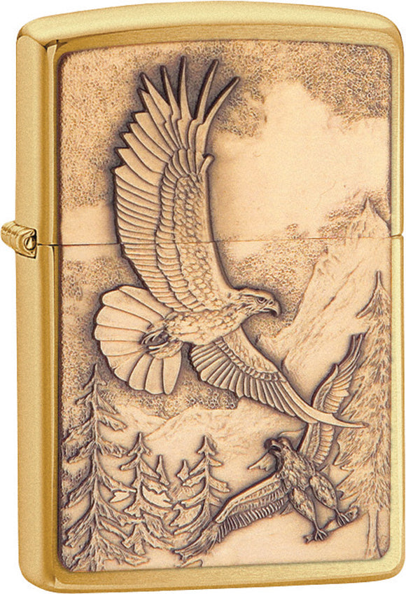 Zippo Lighter Where Eagles Dare Emblem Brass Windproof USA New 20854