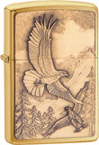 Zippo Lighter Where Eagles Dare Emblem Brass Windproof USA New 20854