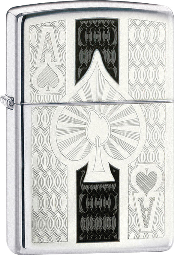 Zippo Lighter Ace Polished Chrome Windproof USA New 24196