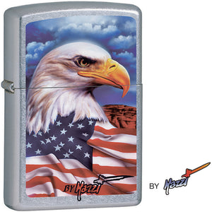 Zippo Lighter Mazzi Freedom Watch Eagle America Windproof USA New 24764