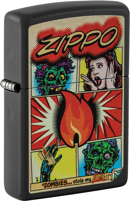 Zippo Comic Zombies Design Black Matte Lighter 26209