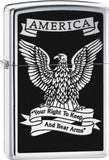 Zippo Lighter America Eagle Right to Keep & Bear Arms Windproof Black USA New 28290