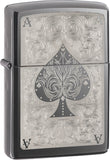 Zippo Lighter Ace Filigree Black Ice Windproof USA New 28323