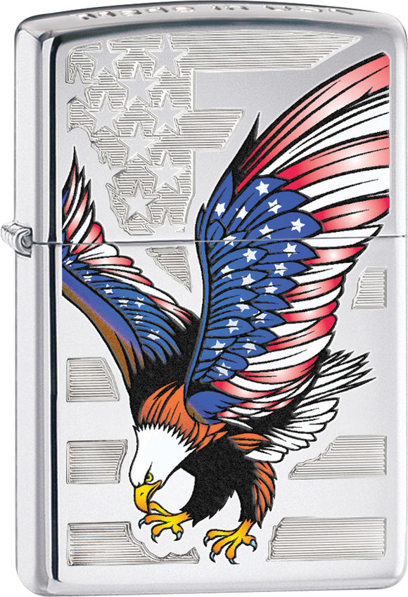 Zippo Lighter Eagle Flag America Windproof USA New 28449