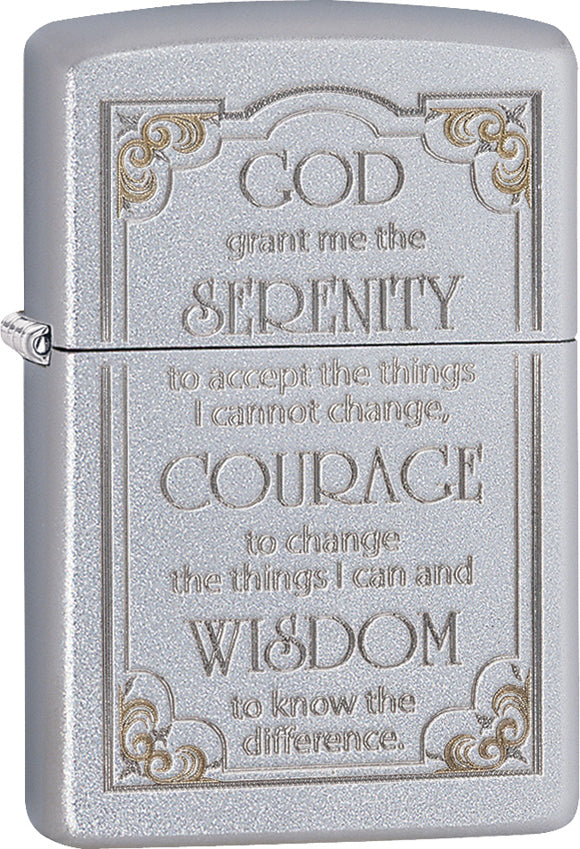 Zippo Lighter Serenity Courage Prayer Windproof USA New 28458