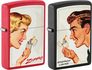 Zippo Vintage Ad Lighter Set Of 2 59478