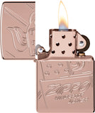 Zippo Script Collectable  Rose Gold Armor Finish 2.25" Lighter 75628