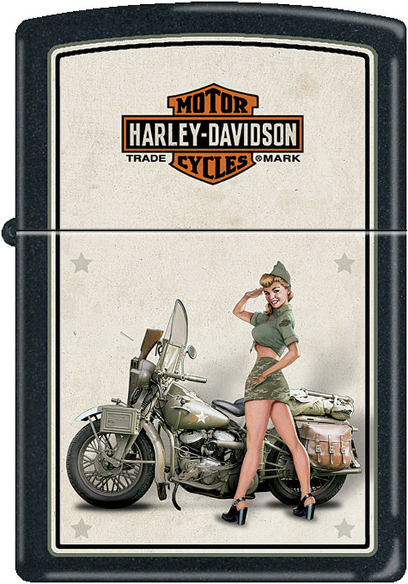 Zippo Harley-Davidson Motorcycles US Army Pinup Girl Lighter 9939