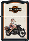 Zippo Lighter Harley Davidson US Marine Pinup Black Matte 9944