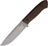 ZA-PAS Knives Ultra Outdoor Brown Micarta NMV 02 Fixed Blade Knife UOSTMBR