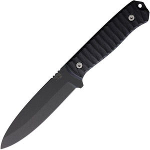 ZA-PAS Knives VENI Black G10 NMV Tool Steel Fixed Blade Knifew/ Sheath VN1BK