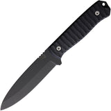 ZA-PAS Knives VENI Black G10 NMV Tool Steel Fixed Blade Knifew/ Sheath VN1BK