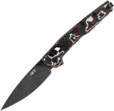 Zero Tolerance Model 0117 Duralock Red & White Carbon Fiber Folding Vegas Forge Damascus Knife 0117VFDAM