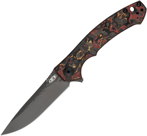 Zero Tolerance Small Sinkevich Red Carbon Fiber & Titanium Folding Damascus Knife 0450CFDAM