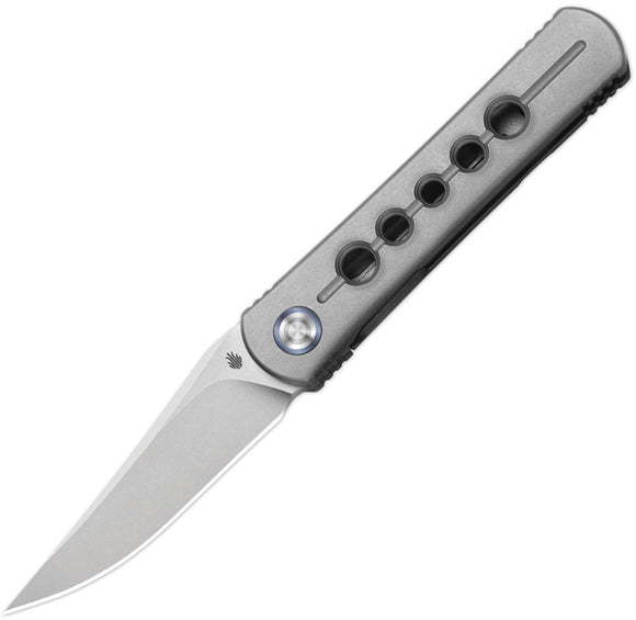 Kizer Cutlery Feist 2 Framelock LTE Gray Titanium Folding M390 Clip Pt Knife 34992A2