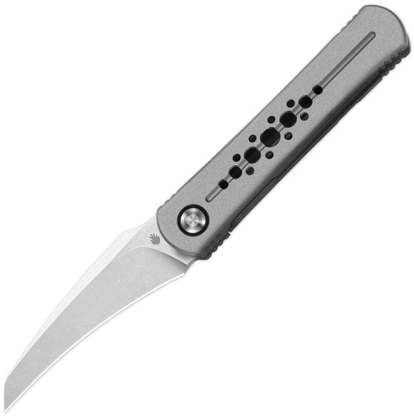 Kizer Cutlery Feist 2 Framelock LTE Gray Titanium Folding M390 Hawkbill Knife 34992A3