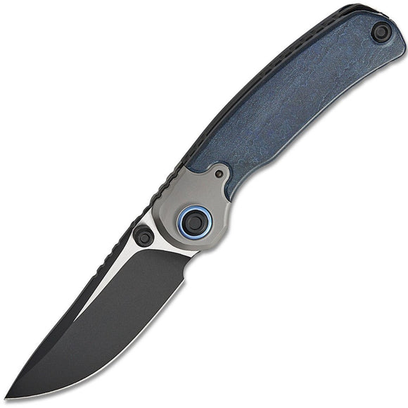 Kizer Cutlery Pioneer Linerlock Blue Richlite & Titanium Folding CPM-S35VN Drop Pt Knife K03A5