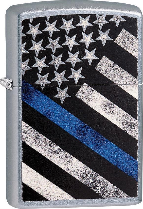 Zippo Lighter Blue Line American Flag Design