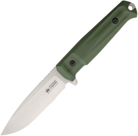 Kizlyar Sturm AUS-8 Stainless Fixed Blade Knife with OD Green Handle