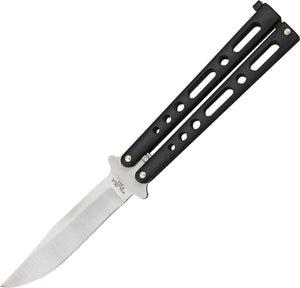 Benchmark 9" Black handle butterfly knife 