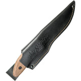 Kizlyar Flint Satin Walnut Handle AUS-8 Stainless Fixed Knife with Belt Sheath
