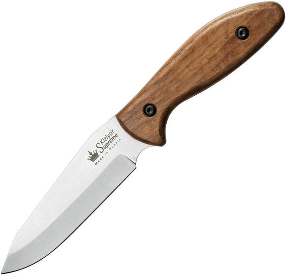 Kizlyar Flint Satin Walnut Handle AUS-8 Stainless Fixed Knife 