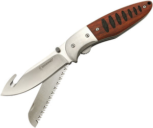 Browning Hunt N Gut Hardwood Linerlock Folding Blade Pakkawood Handle Knife