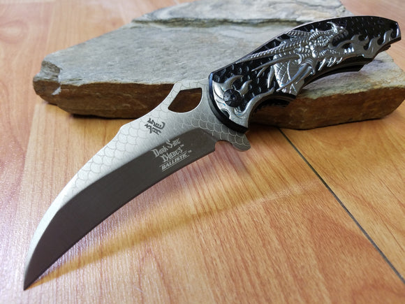 Dark Side A/O Silver Dragon Folding Rescue Pocket Hunting Knife - A007SL