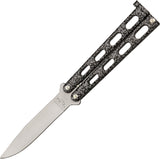 Benchmark 7.5" Black and Silver Butterfly knife