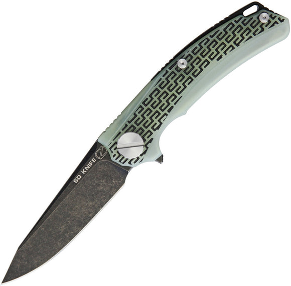 Stedemon BG01 Jade G10 Blackwash Sandvik Stainless Folding Pocket Knife