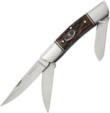 Browning Three Folding Stainless Blades Brown Bone Handle Folder Knife