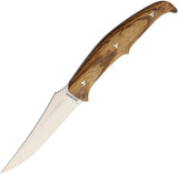 Browning 9" Zebra Wood Handle Fixed Stainless Clip Pt Blade Knife
