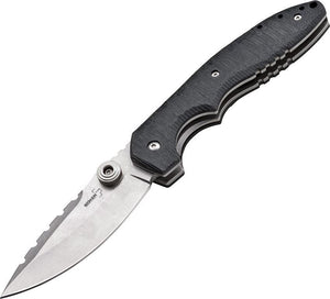 Boker Plus Sulaco Milled Black Finish Blade G-10 Folding Pocket Knife