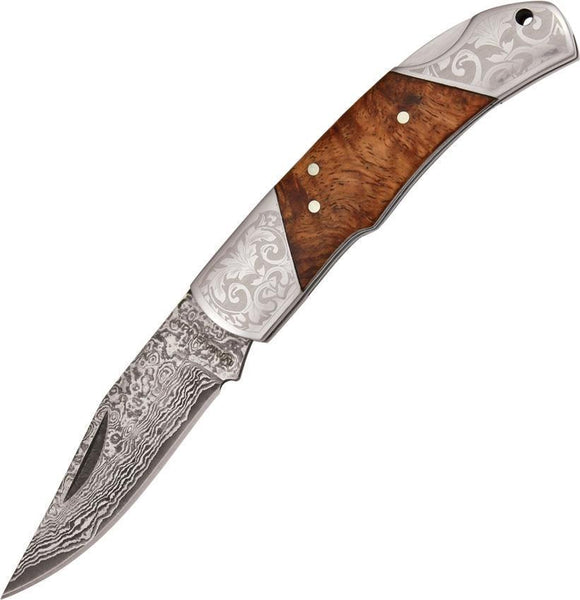 Boker Magnum Duke Lockback Damascus Clip Blade Folding Pocket Knife