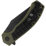 Kershaw Faultline Linerlock Black Stainless Green GRN Handle Folding Knife 8760