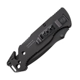 SOG Escape Folding Serrated Bead Blast Clip Pt Blade Black Handle Knife FF24CP