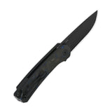 QSP Osprey Shredded Blue Carbon Fiber Linerlock Black Blade Folding Knife 139g2