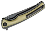 WE KNIFE CO Linerlock Gold Titanium Handle Bohler M390 Black Folding Knife 704I